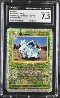 CGC 7.5 Nidorina 2002 Legendary Collection 55/110 Reverse Holo Pokemon Card - Image 1