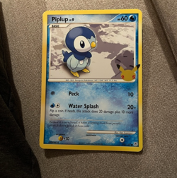 Pokemon Jumbo Piplup Water First Partner Promo Card 25th Anniversary - Image 1