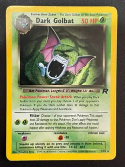 Dark Golbat 7/82 Unlimited Holo Rare WotC Promo Pokemon Team Rocket - Image 1