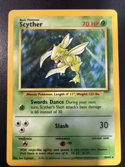 Pokemon TCG Jungle Scyther Holo Rare Card 10/64 No Symbol Error, Misprint - Image 1