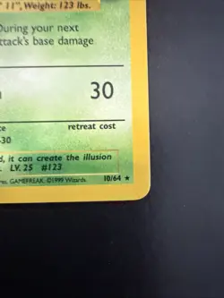 Pokemon TCG Jungle Scyther Holo Rare Card 10/64 No Symbol Error, Misprint - Image 3