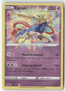 Pokemon Zacian Amazing Rare SWSH04: Vivid Voltage 082/185 - Image 1