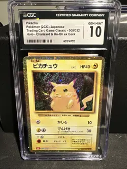2023 Pokemon Japanese Trading Card Game Classic #008/032 Pikachu CGC 10 Gem Mint - Image 1
