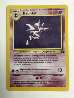 RARE Vintage Pokemon TCG Haunter 6/62 Fossil Holo Rare Card 1999 LP Condition - Image 1