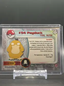 1999 Topps Pokemon TV Animation Edition Series 1 Psyduck #54 Green Logo - Image 2