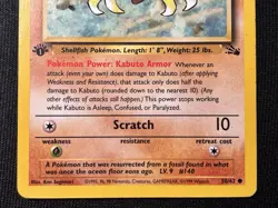 Kabuto 50/62 1st Edition Regular Non Holo WoTC Pokemon Fossil Set LP English - Image 3