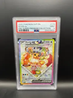 PSA 9 MINT - Eevee Ex #174 Pokemon Prismatic Super Premium Collection SVP Promo - Image 1