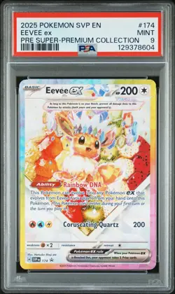 PSA 9 MINT - Eevee Ex #174 Pokemon Prismatic Super Premium Collection SVP Promo - Image 3