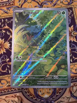 2023 Pokemon SV 151 MEW EN Bulbasaur #166/165 Full Art Illustration Rare English - Image 3