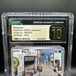 SLOWPOKE 082/078 CGC 10 PRISTINE Japanese Pokemon VIOLET ex SV1v - Image 2