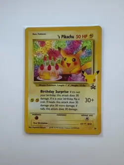 Pokemon TCG Birthday Pikachu Promo 24 - Celebrations 25th Anniversary Set NM - Image 1