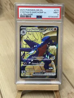 Pokemon TCG Cynthia's Garchomp EX 215/182 Destined Rivals Ultra Rare PSA 9 - Image 1