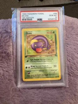 Pokemon 1st Edition Ekans & Koga’s Ekans PSA 10 & 9 Fossil/Gym Challenge - Image 2