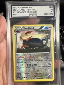 2012 Pokemon BW - Boundaries Crossed - Stoutland Reverse Holo #122 Graded AGS 7 - Image 1