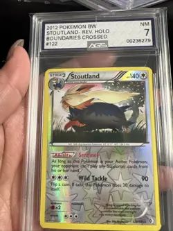 2012 Pokemon BW - Boundaries Crossed - Stoutland Reverse Holo #122 Graded AGS 7 - Image 2