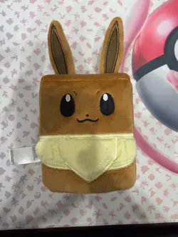 Pokemon Plush Deck Box Case Eevee Card Pokemon Center Brand New - Image 1