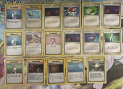 VINTAGE Pokemon lot of 17 TCG Trainer Cards WOTC All NM-LP - Image 1