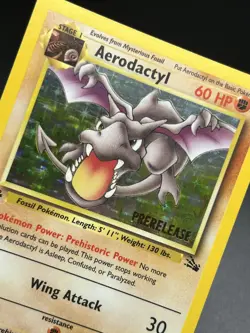 AERODACTYL Prerelease Pokemon Card - WOTC - 1st Edition Fossil 1/62 HOLO NM (B) - Image 3