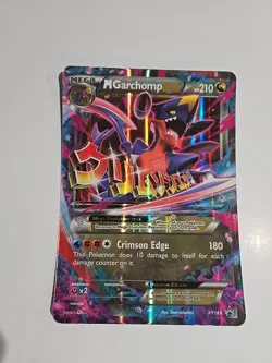 Pokemon Mega M Garchomp EX Black Star Promo Rare Holo Card XY168 NM JUMBO - Image 1