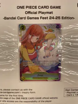 One Piece Official Playmat, Promo Nami & Zeus Bandai Card Games Fest 24-25 ENG - Image 2