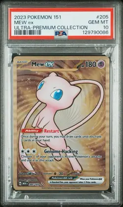 PSA 10 GEM MINT Mew ex (151 Metal Card) 205/165 Sv: Scarlet & Violet 151 Regular - Image 1