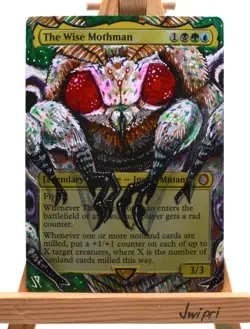 The Wise Mothman Alter MTG hand painted altered magic the gathering EDH - Image 1