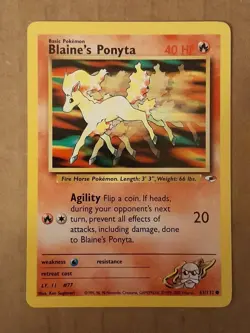 Pokemon Blaine's Ponyta 63/132 Gym Heroes NM-Mint See Pictures - Image 1