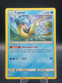 Pokemon TCG Lapras Misty Cameo Unified Minds 36/236 Regular Uncommon English NM - Image 1