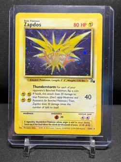 Zapdos 15/62 Cosmos Holo Rare Pokemon 1999 Fossil Thunderstorm Deck - MP - Image 1