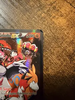 Pokemon TCG Team Magma's Groudon EX 15/34 Double Crisis Holo DAMAGED - Image 4