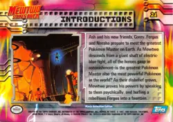 INTRODUCTIONS #21 - BLUE Logo - NON-HOLO - MEWTWO SB - TOPPS POKEMON CARD NM/LP - Image 2