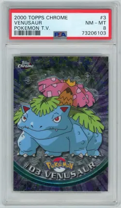 2000 Topps Chrome Pokemon T.V. #3 Venusaur (PSA 8 NM-MT) - Image 1