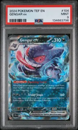 2024 Pokemon Temporal Forces Gengar ex #104 PSA 9 - Image 1