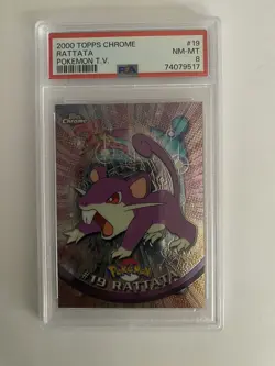 Pokemon - TCG - Topps Chrome #19 Rattata - Holo Foil - PSA 8 - Image 1