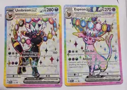 Pokemon Umbreon and Espeon Black Star Promo SVP175 SVP176 Figure Collection NM/M - Image 1