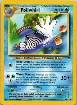 Poliwhirl 44/75 Neo Discovery LP Pokemon TCG - Image 1