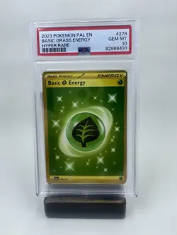 2023 Pokemon PAL EN Basic Grass Energy Hyper Rare Gem Mint 10 - Image 1