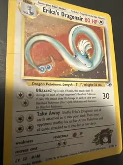 Pokemon TCG Erika's Dragonair Gym Heroes 4/132 Holo Unlimited Rare HP Swirl - Image 1