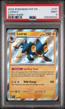 Luxray Pokemon SV Paldean Fates 137/091 Holo Baby Shiny Rare PSA 9 - Image 2