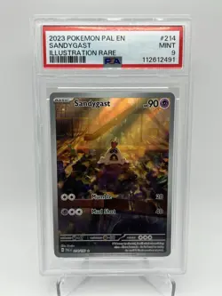 PSA 9 MINT Sandygast 214/193 Pokemon Paldea Evolved Illustration Rare - Image 1