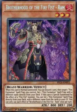 Brotherhood of the Fire Fist - Ram - FIGA-EN011 - Secret Rare 1st Edition Yugioh - Image 1