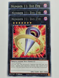 Yu Gi Oh - 3x PHRE-EN013 Number 11: Big Eye - Rare - Image 1