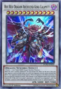 Hot Red Dragon Archfiend King Calamity DUPO-EN059 Ultra Rare 1st Edition Yugioh - Image 1