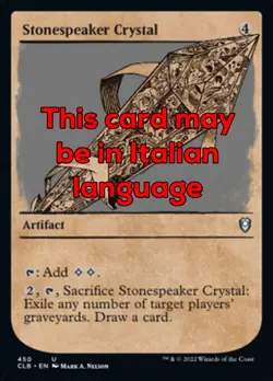 MTG STONESPEAKER CRYSTAL 450 FOIL EXC CRISTALLO ORATORE DELLE PIETRE CLB-X IT - Image 1