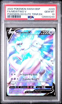 PSA 10 SWSH BSP Mewtwo V #SWSH229 FA - 2022 Pokemon Go ETB Promo #229 - Image 1