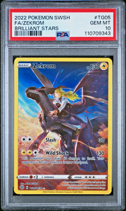 PSA 10 Zekrom FA #TG05 - 2022 Pokemon SWSH Brilliant Stars TG05/TG30 - Image 1