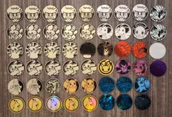 Large Pokemon TCG Character Coin Lot - 52 Coins - Pikachu Variants + Holo Styles - Image 1
