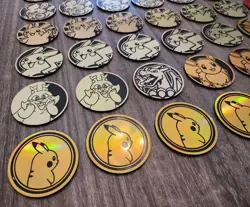 Large Pokemon TCG Character Coin Lot - 52 Coins - Pikachu Variants + Holo Styles - Image 2