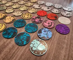 Large Pokemon TCG Character Coin Lot - 52 Coins - Pikachu Variants + Holo Styles - Image 3