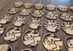 Large Pokemon TCG Character Coin Lot - 52 Coins - Pikachu Variants + Holo Styles - Image 5